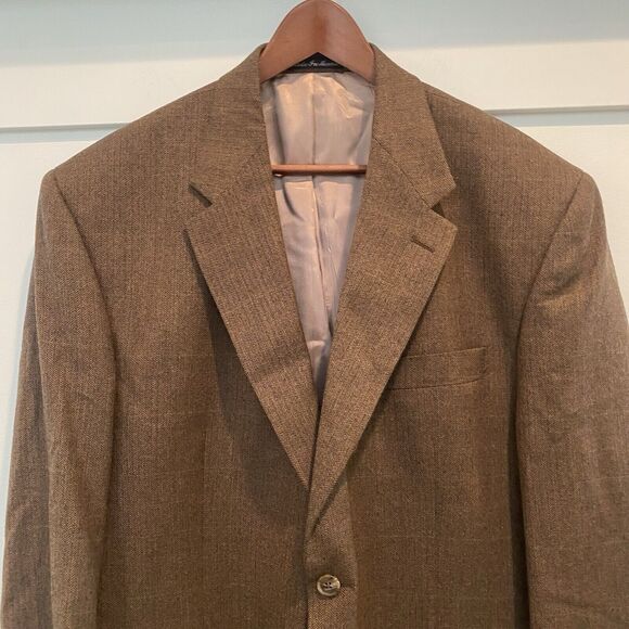 Ralph Lauren LRL Suit Jacket 46S Brown 100% Wool Blazer Sports Coat Herringbone - Picture 3 of 16